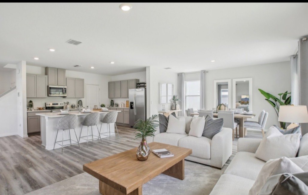 Spacious living room with natural light